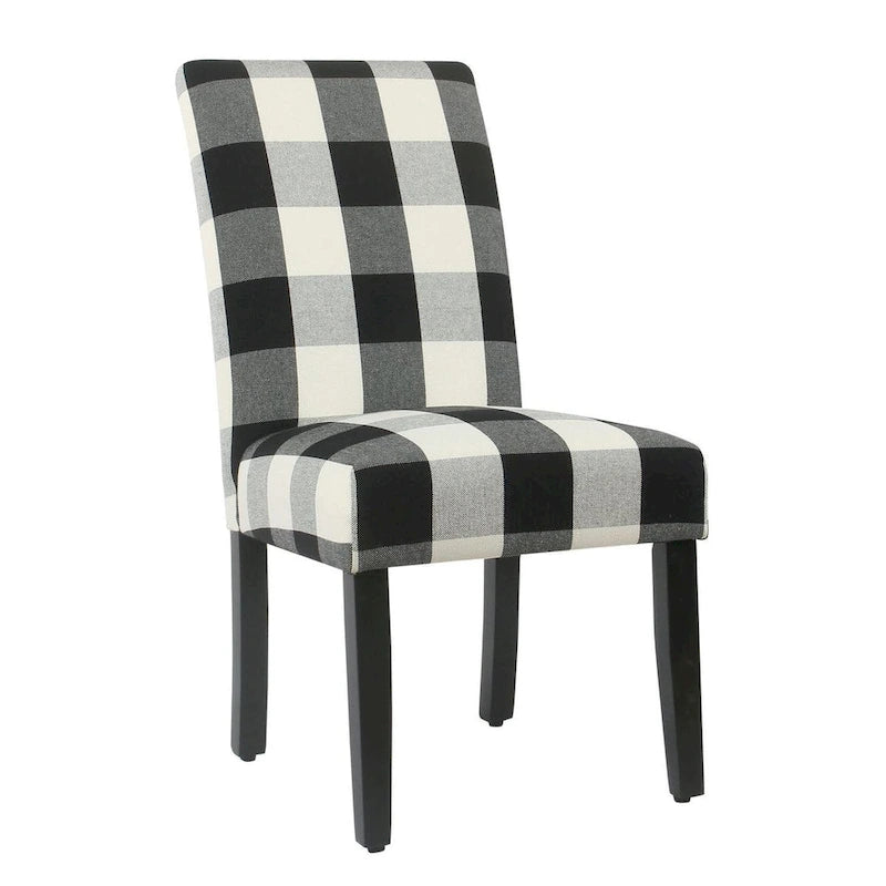 Black Plaid Parsons Dining Chair (Set of 2)