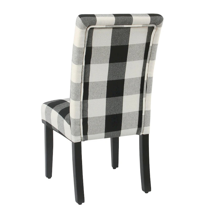 Black Plaid Parsons Dining Chair (Set of 2)