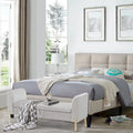 52-Inch Upholstered Velvet Storage Ottoman Bench with Armrests
