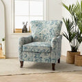 Modern Floral Upholstered Wingback Armchair