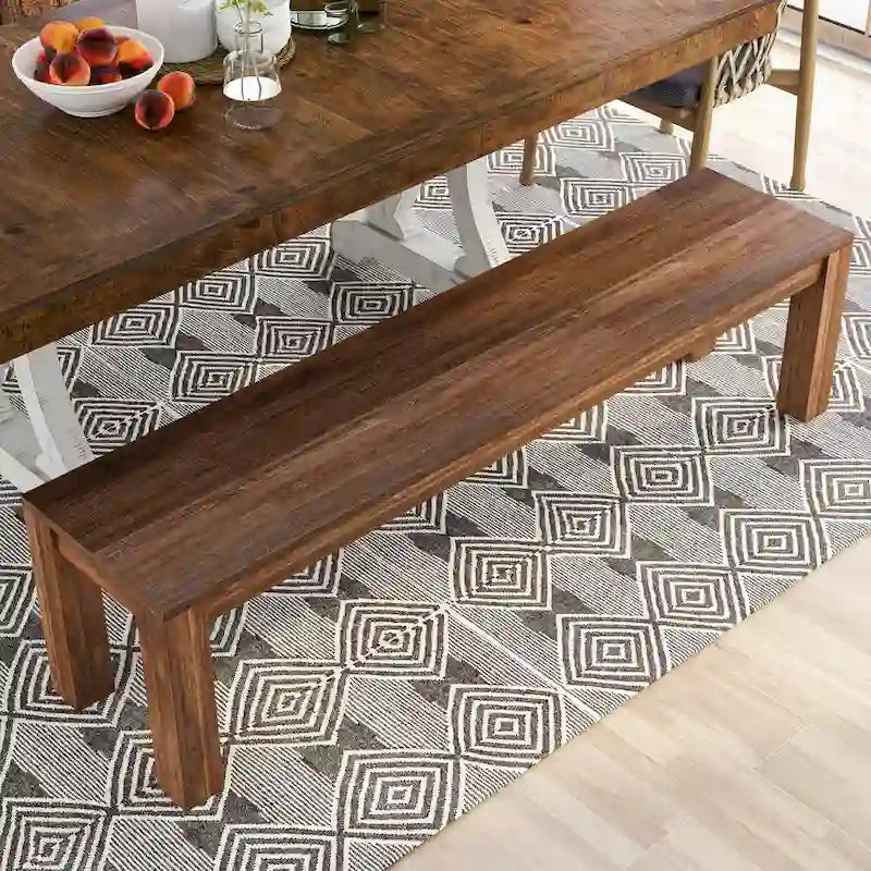 Rustic Solid Mango Wood Dining Bench