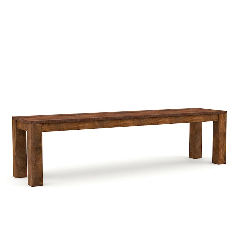 Rustic Solid Mango Wood Dining Bench