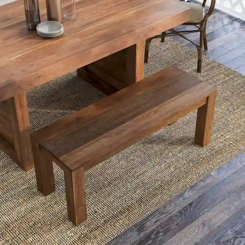 Rustic Solid Mango Wood Dining Bench