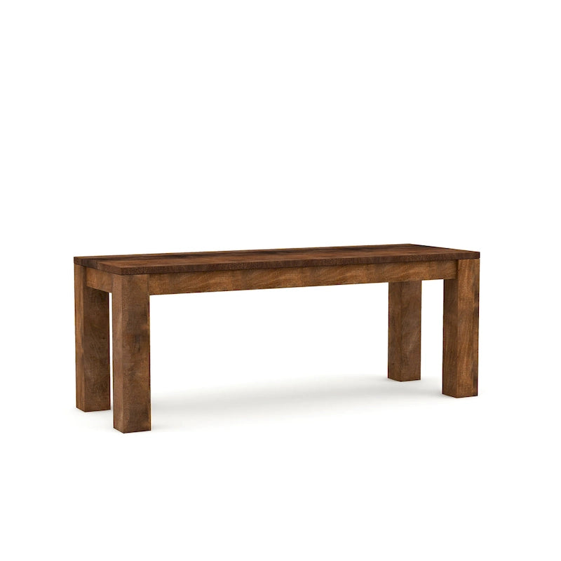 Rustic Solid Mango Wood Dining Bench
