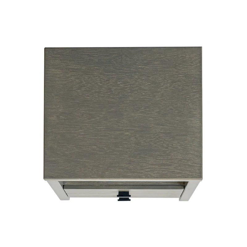 Painted Solid Acacia Wood Storage End Table