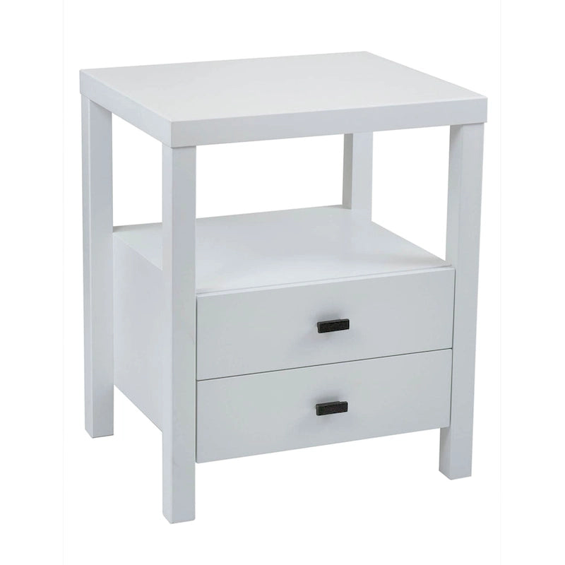 Painted Solid Acacia Wood Storage End Table