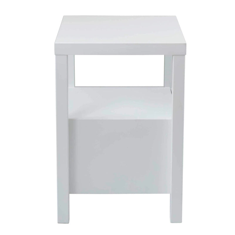 Painted Solid Acacia Wood Storage End Table