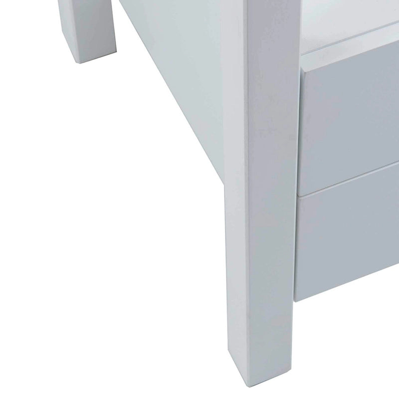 Painted Solid Acacia Wood Storage End Table