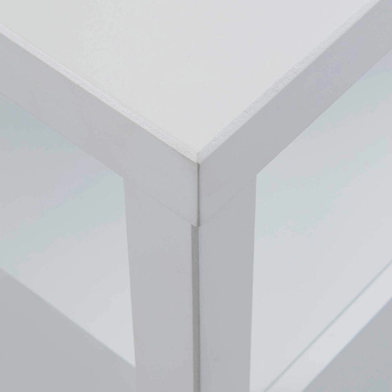 Painted Solid Acacia Wood Storage End Table