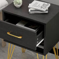 23.6-Inch Tall 1-Drawer Wood Nightstand with Metal Legs
