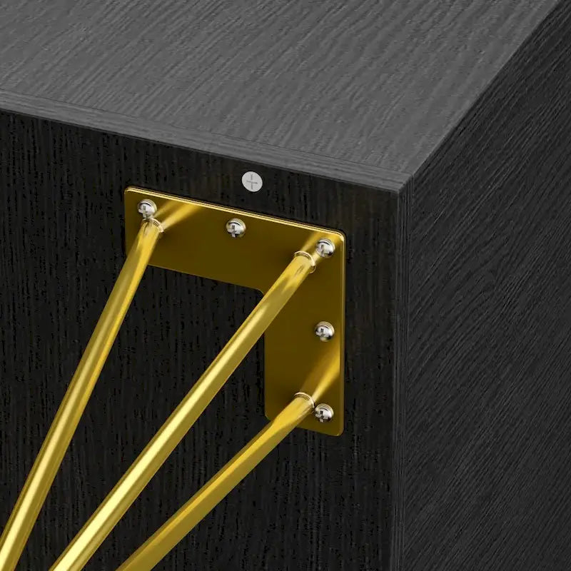 23.6-Inch Tall 1-Drawer Wood Nightstand with Metal Legs