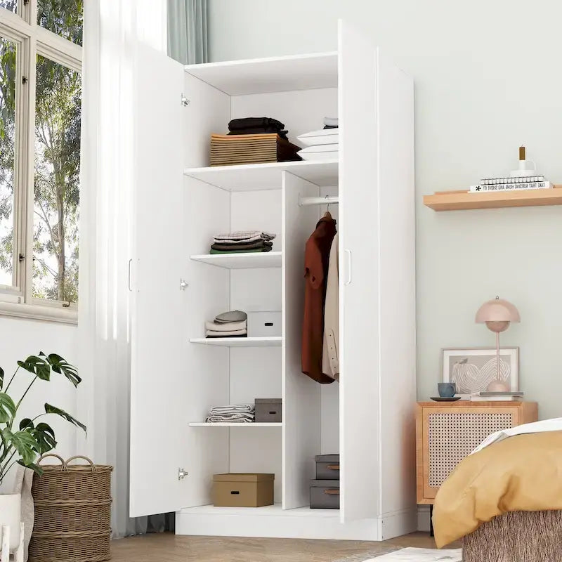 5-Tier Wardrobe Cabinet with 2 Doors