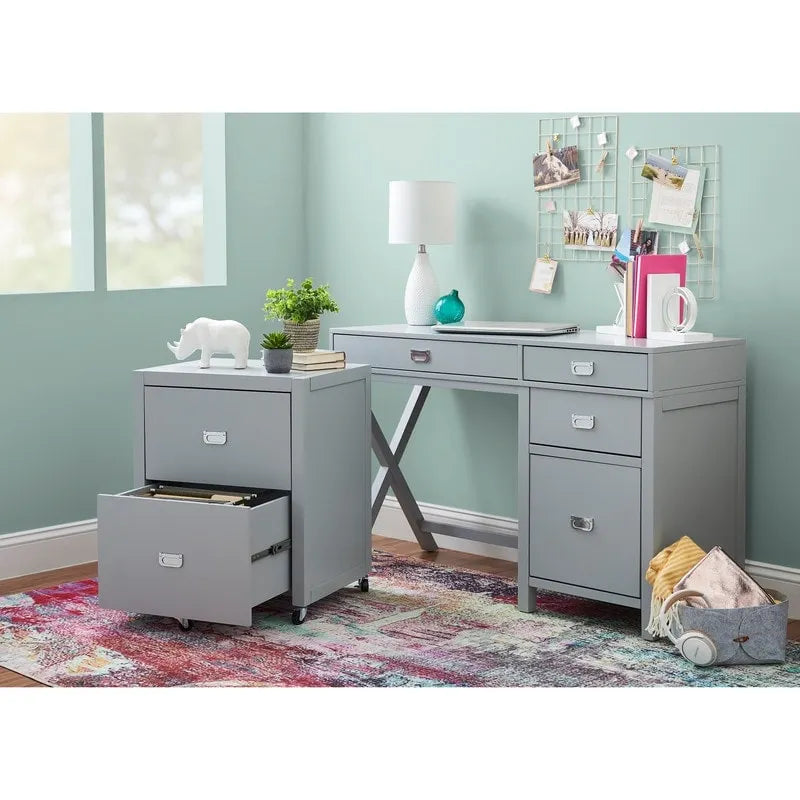 Side Storage Desk with Drawers