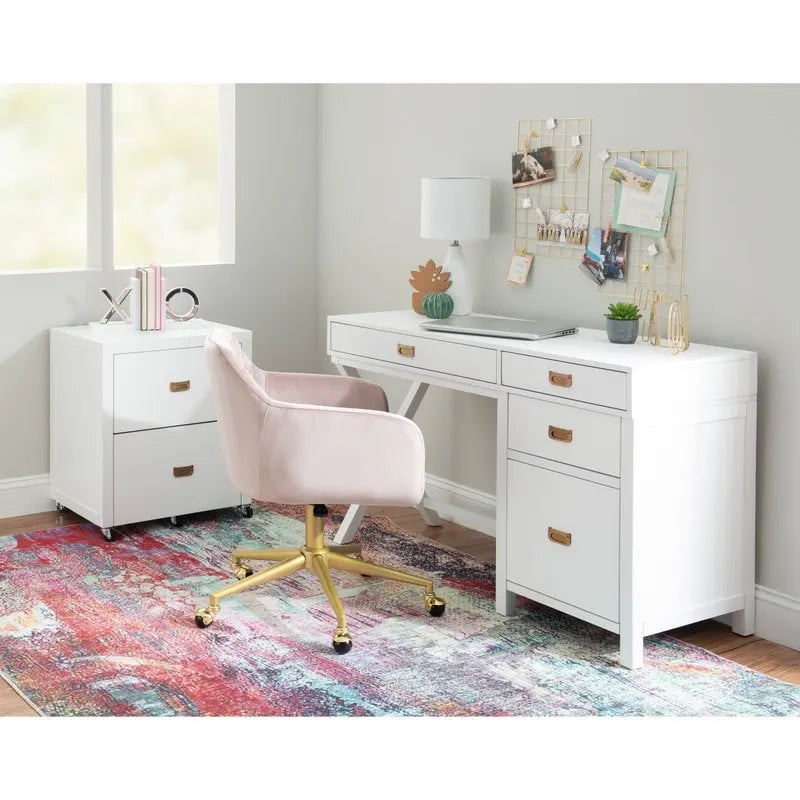 Side Storage Desk with Drawers