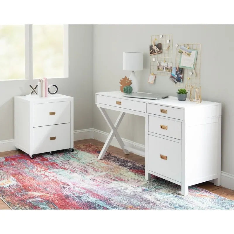 Side Storage Desk with Drawers