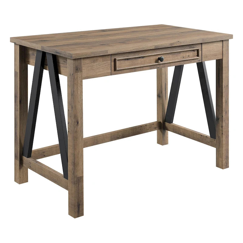 Salvage Oak Writing Desk with Drawer