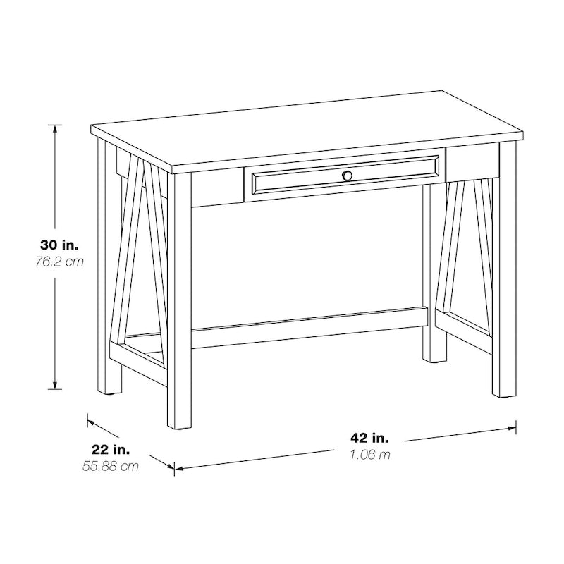 Salvage Oak Writing Desk with Drawer
