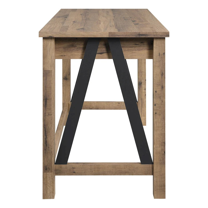 Salvage Oak Writing Desk with Drawer