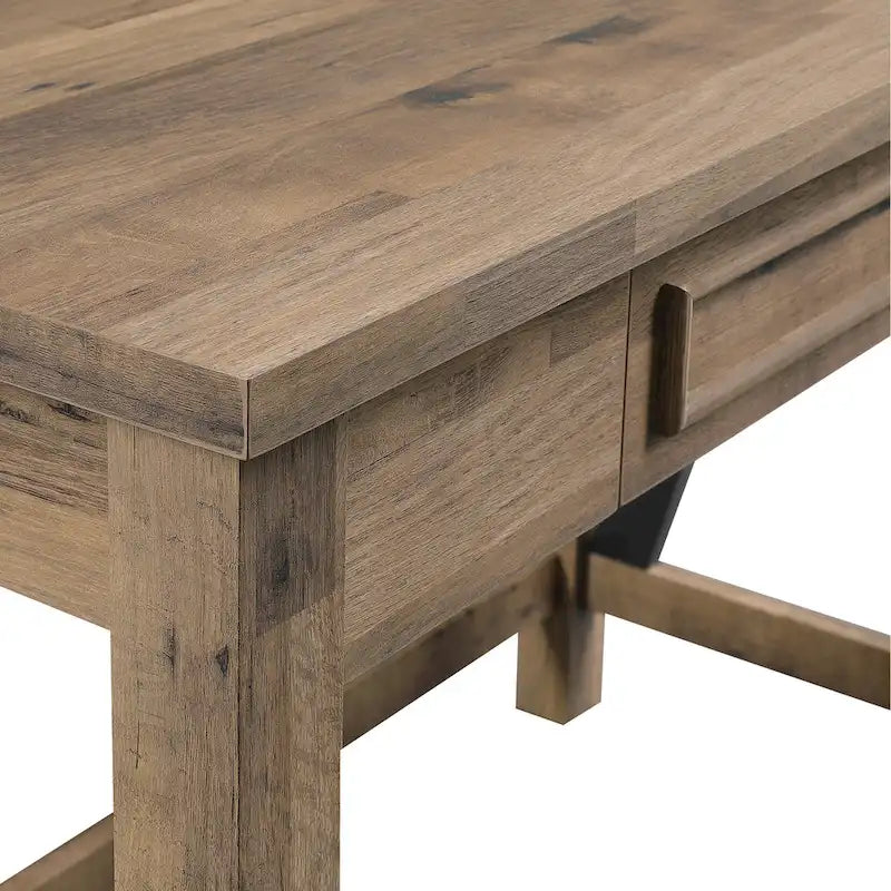 Salvage Oak Writing Desk with Drawer