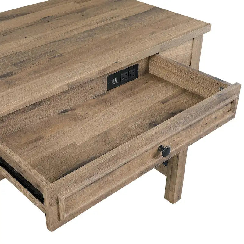 Salvage Oak Writing Desk with Drawer