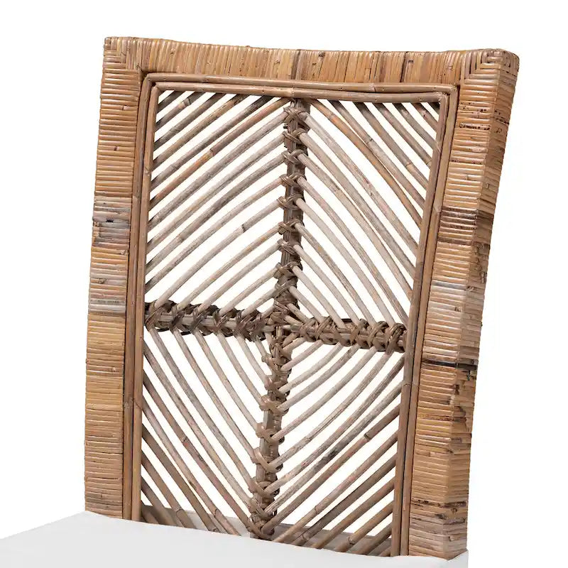 Modern Bohemian Rattan Dining Chair with Cushion
