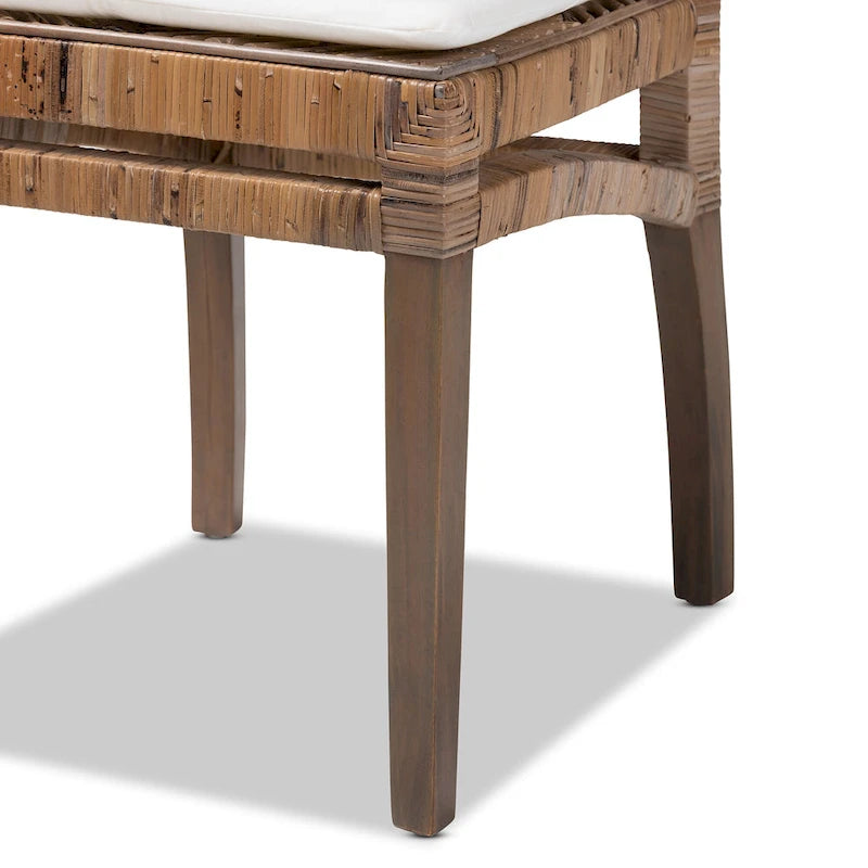 Modern Bohemian Rattan Dining Chair with Cushion