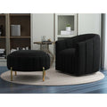 Contemporary Tufted Velvet Swivel Club Chair with Ottoman