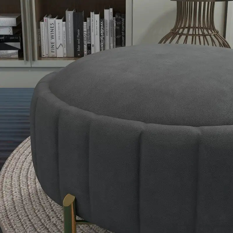 Contemporary Tufted Velvet Swivel Club Chair with Ottoman
