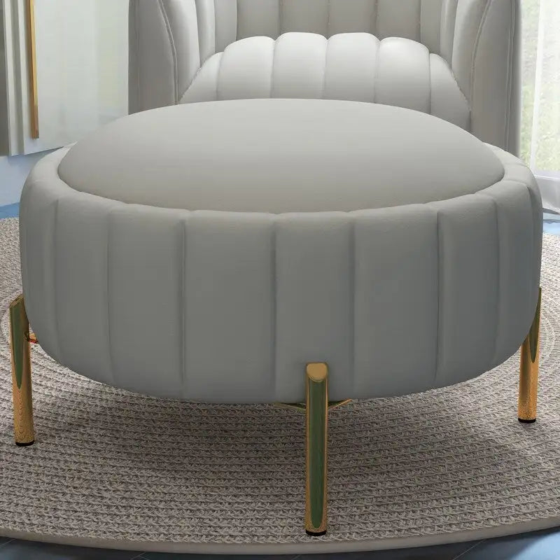 Contemporary Tufted Velvet Swivel Club Chair with Ottoman
