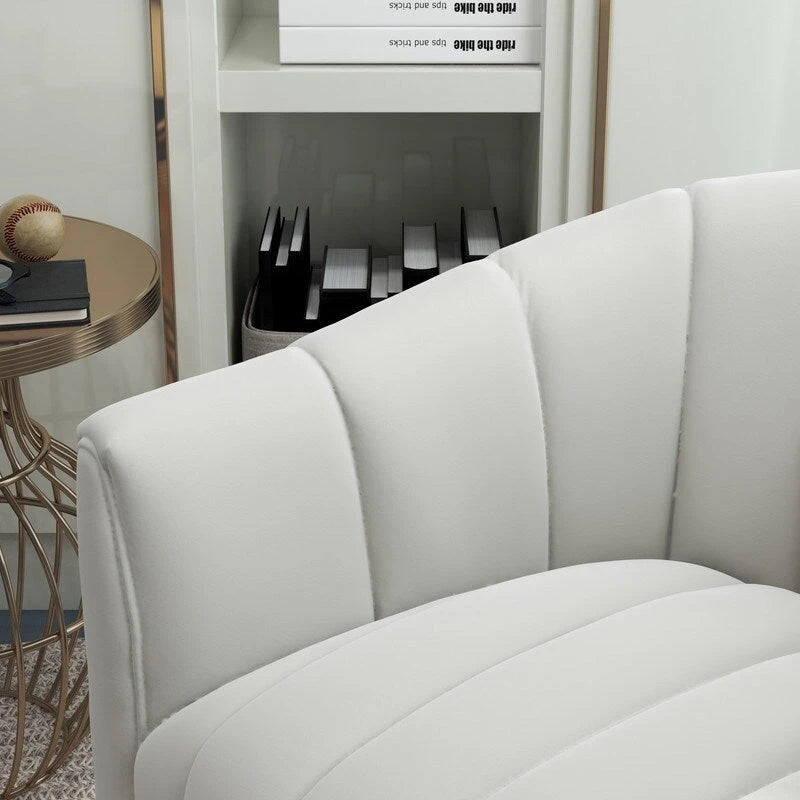 Contemporary Tufted Velvet Swivel Club Chair with Ottoman
