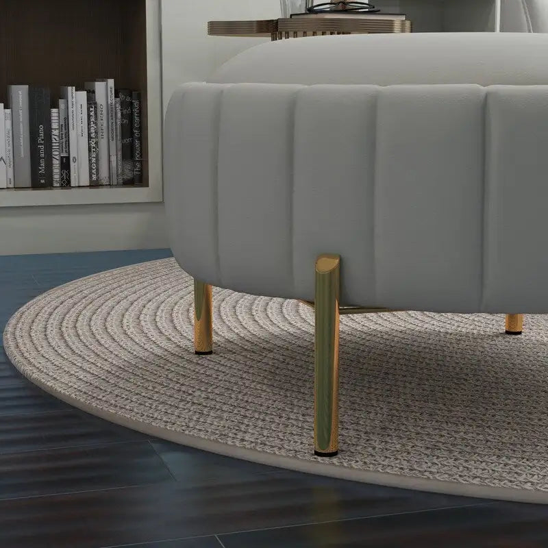 Contemporary Tufted Velvet Swivel Club Chair with Ottoman