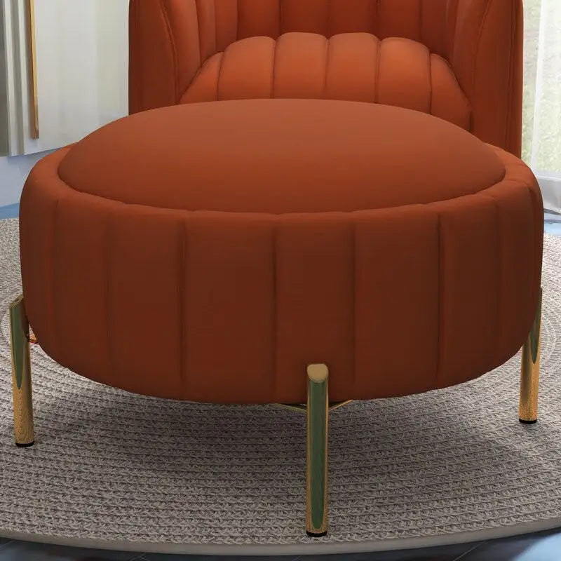 Contemporary Tufted Velvet Swivel Club Chair with Ottoman