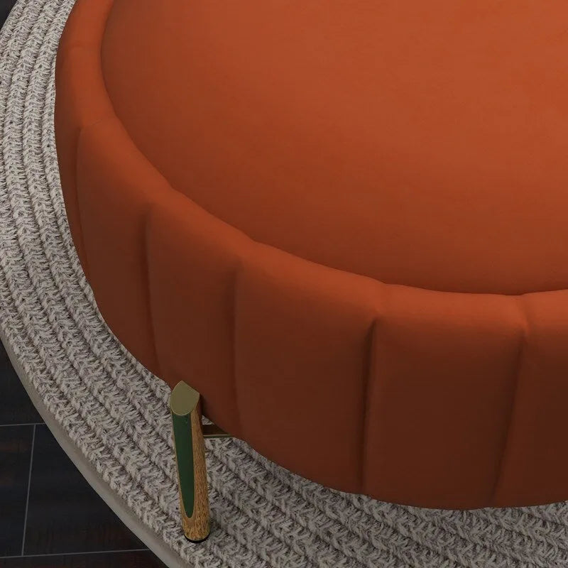 Contemporary Tufted Velvet Swivel Club Chair with Ottoman