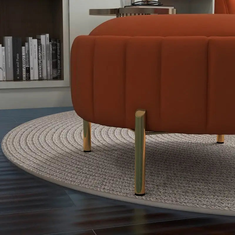 Contemporary Tufted Velvet Swivel Club Chair with Ottoman