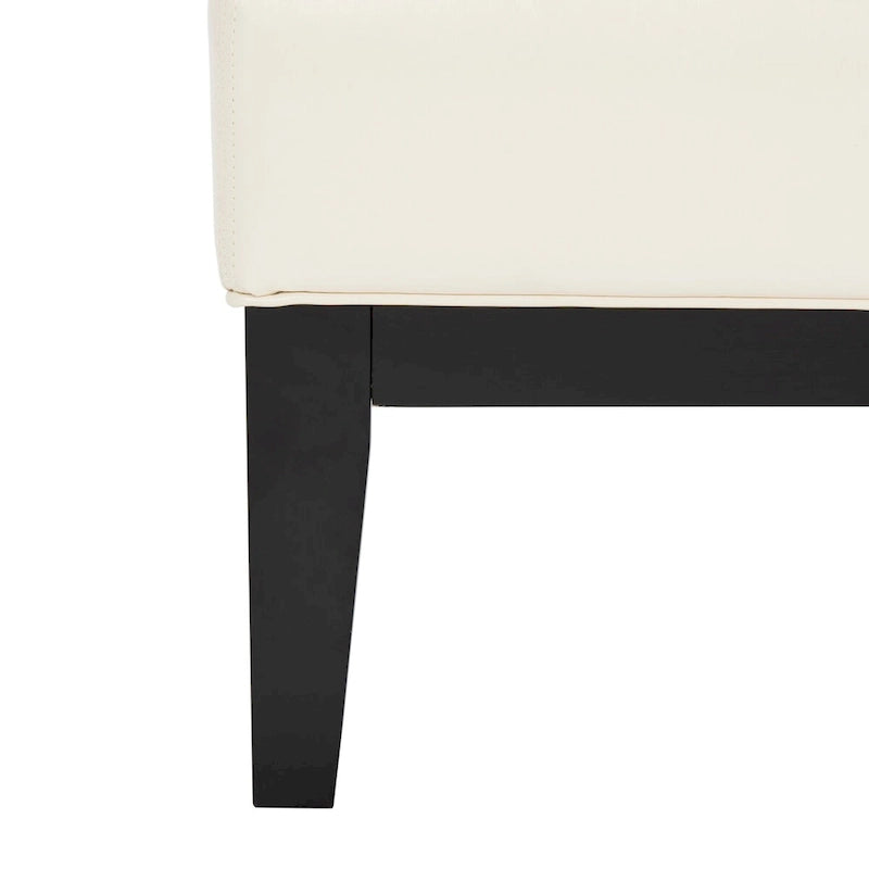 Brown Bicast Leather Rectangle Ottoman