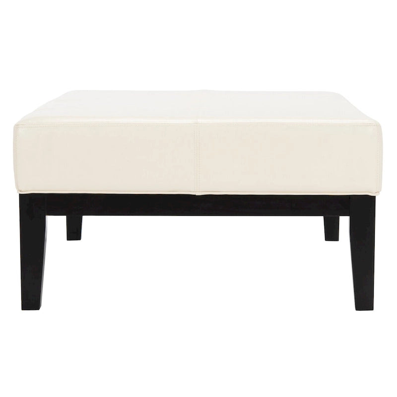 Brown Bicast Leather Rectangle Ottoman
