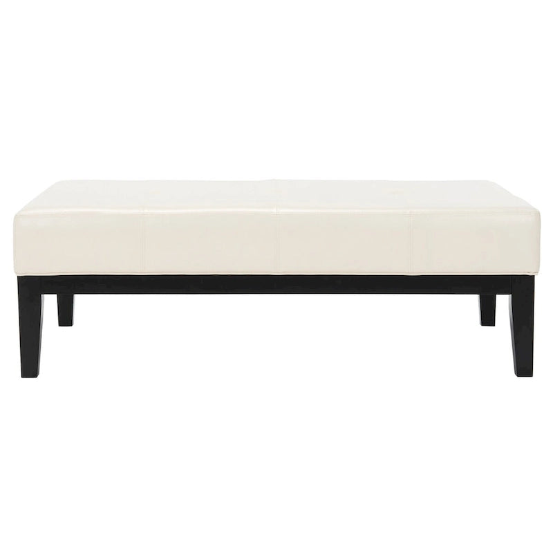 Brown Bicast Leather Rectangle Ottoman