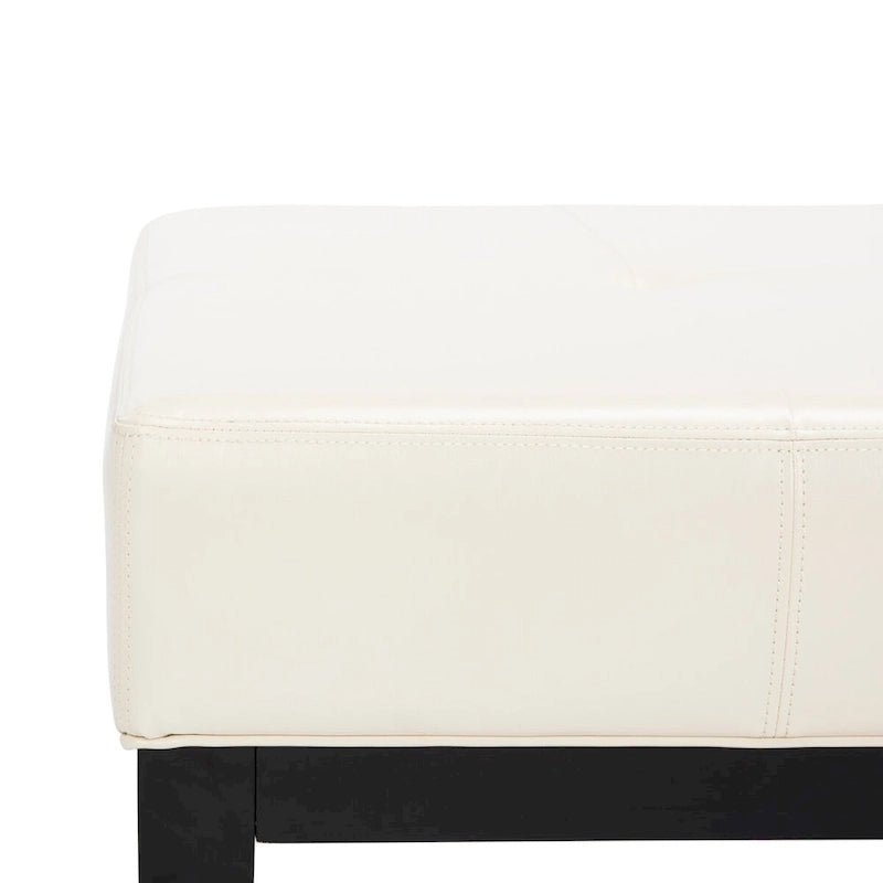 Brown Bicast Leather Rectangle Ottoman