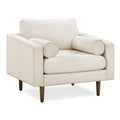 Fabric Lounge Chair with Walnut Wood Legs