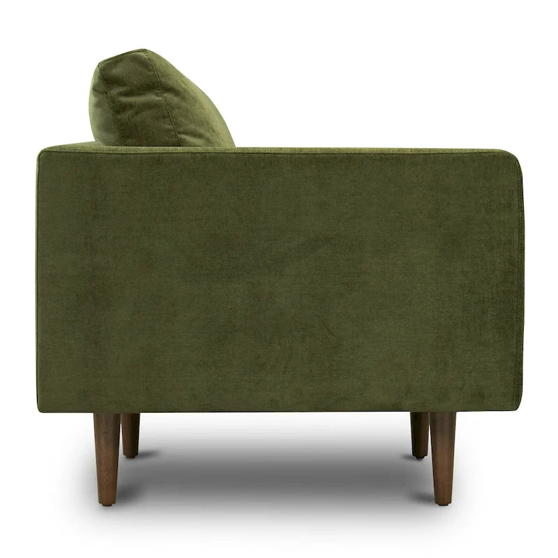 Fabric Lounge Chair with Walnut Wood Legs