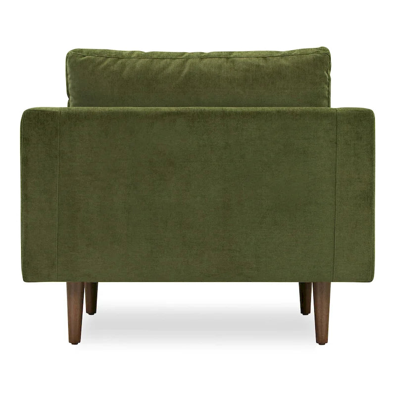 Fabric Lounge Chair with Walnut Wood Legs