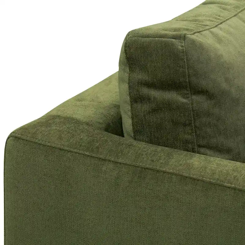 Fabric Lounge Chair with Walnut Wood Legs