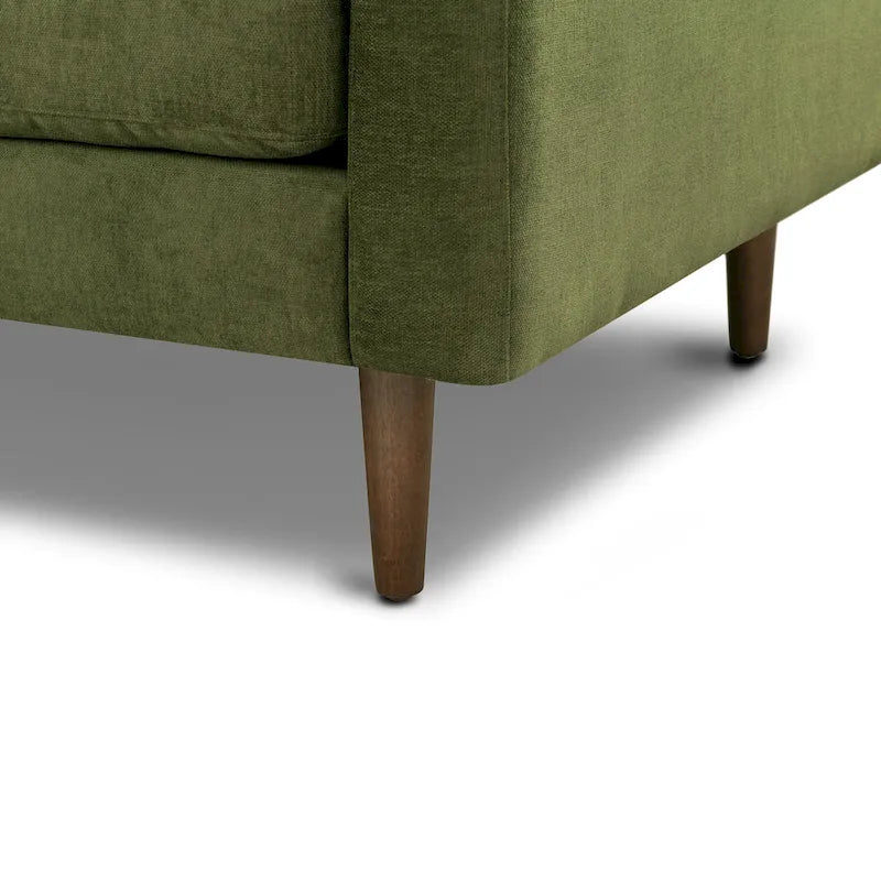 Fabric Lounge Chair with Walnut Wood Legs