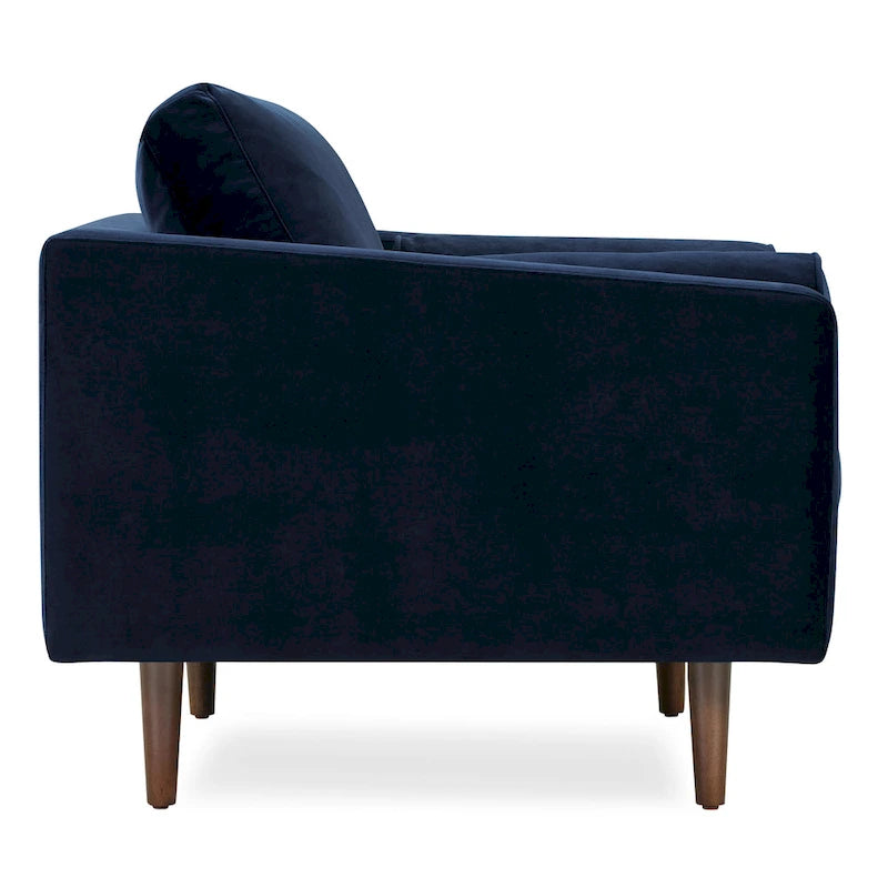 Fabric Lounge Chair with Walnut Wood Legs