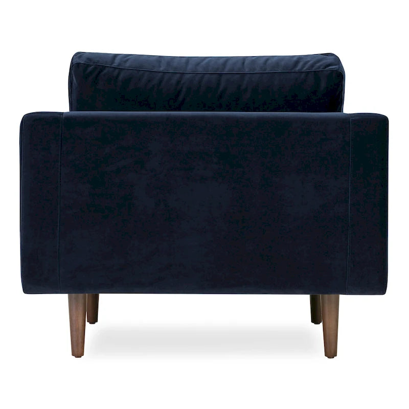 Fabric Lounge Chair with Walnut Wood Legs