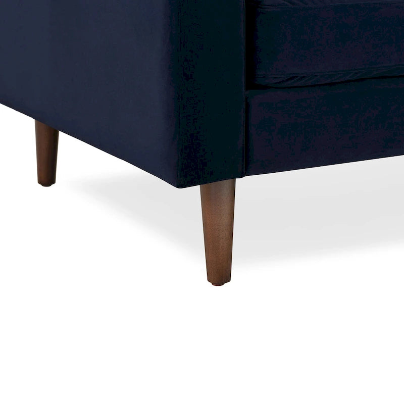 Fabric Lounge Chair with Walnut Wood Legs