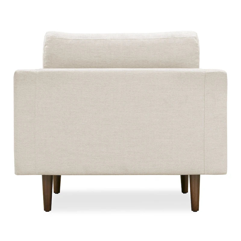 Fabric Lounge Chair with Walnut Wood Legs
