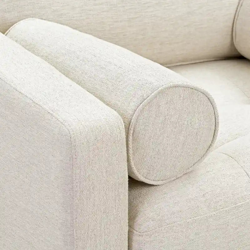 Fabric Lounge Chair with Walnut Wood Legs