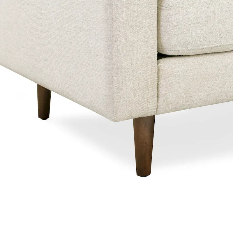 Fabric Lounge Chair with Walnut Wood Legs