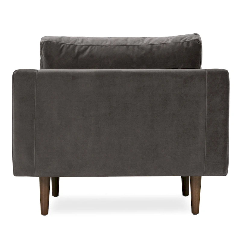 Fabric Lounge Chair with Walnut Wood Legs